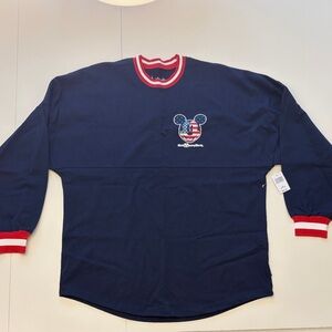 Disney Parks Spirit Jersey Mickey Red White Blue Flag - Medium. Brand New - NWT